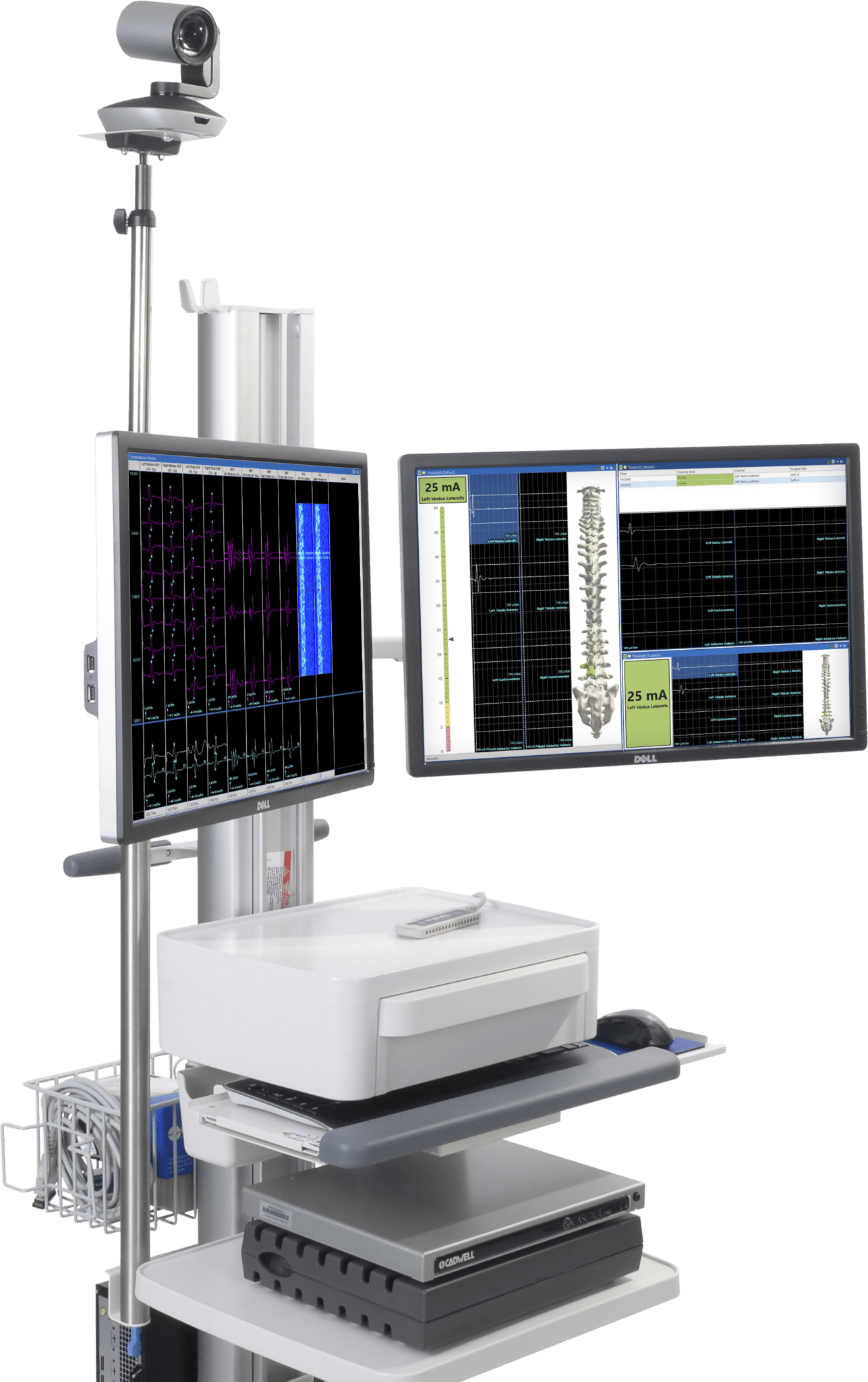 C1 cart, dual monitor, zoom in, left angle, with screenshots