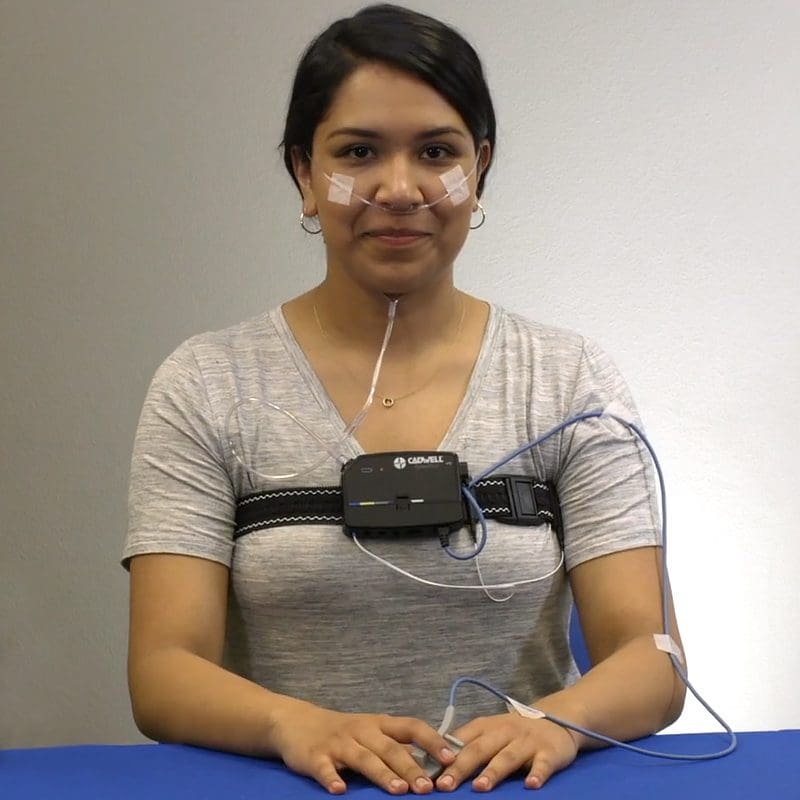 image of woman ready for sleep study