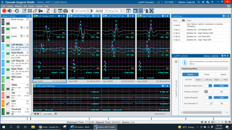 CadX IONM Simulator provides realistic simulated scenarios demonstrating how data changes evolve